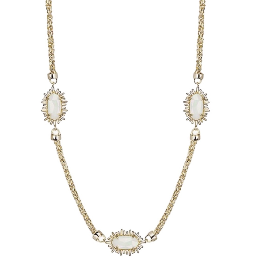 Vintage Kendra Scott Leighton Necklace in White Iridescent, Rare & HTF - Picture 7 of 7